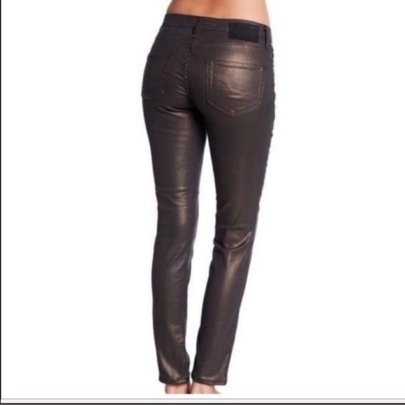 Big Star 1974 Black Gold Metallic Cigarette Envy Skinny Jeans Size 30 Mid Rise - Picture 1 of 12